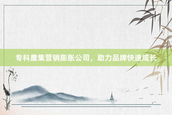专科麇集营销膨胀公司,助力品牌快速成长